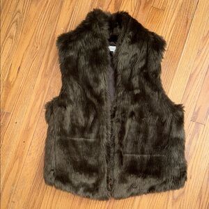 Faux Fur Vest in Dark Brown